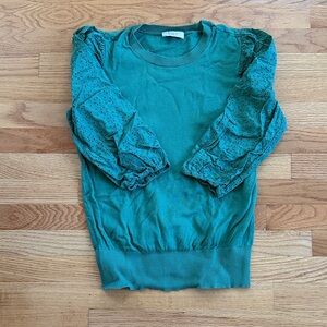 LOFT Teal Puff Sleeve Top